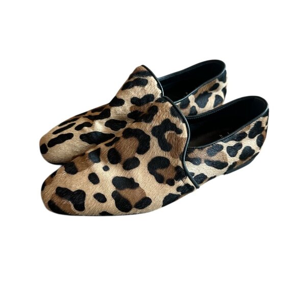 Aquatalia Revy Calf Hair Leopard Print Loafers Shoes Slip-On Size 6 Women's - Picture 2 of 13